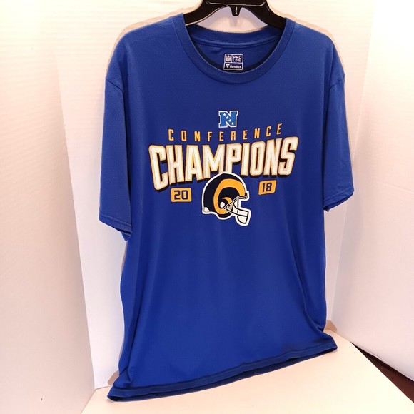 Los Angeles Rams T-shirt Mens L Blue 2018 Conference Champions NFL Football - Picture 2 of 8